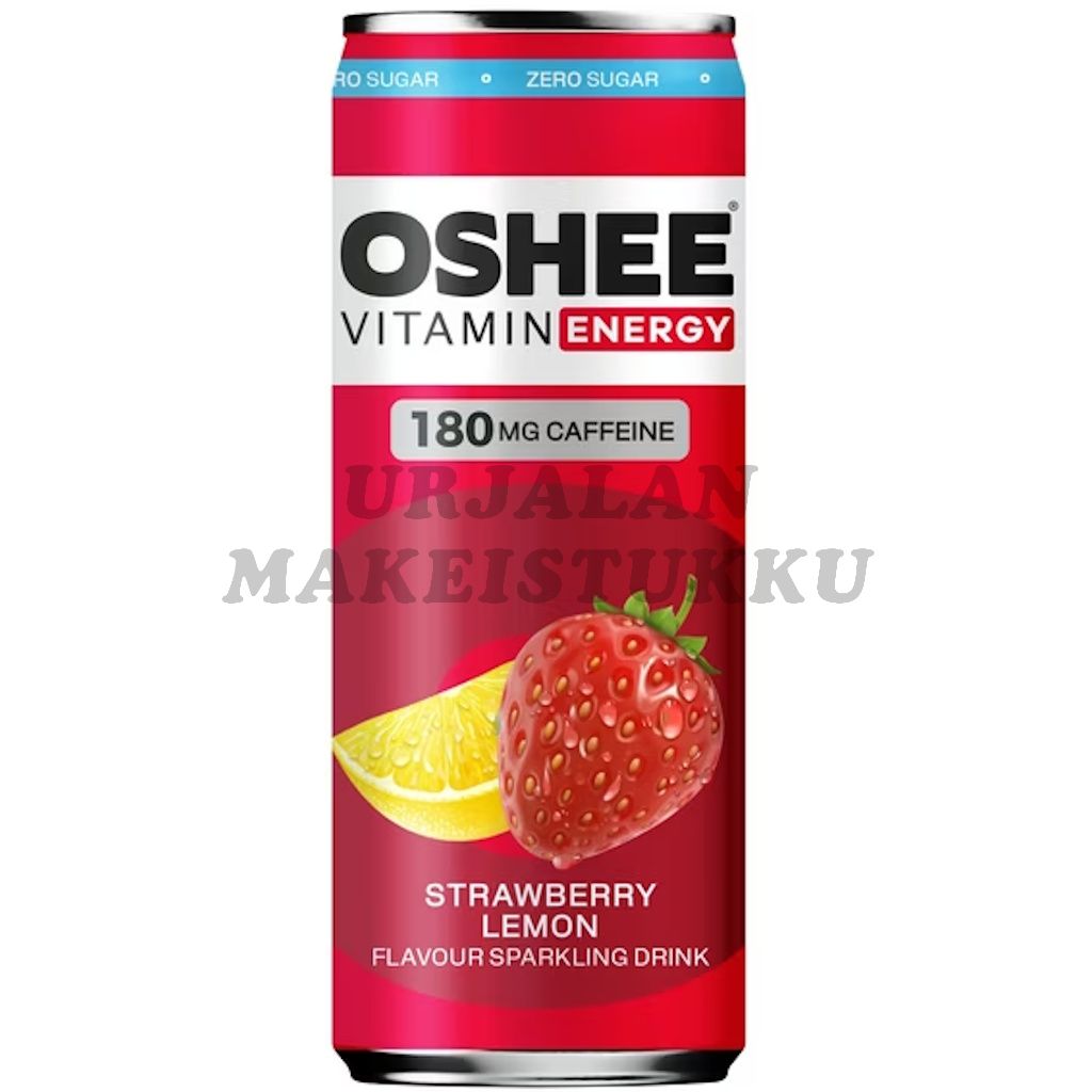 Oshee Energy Drink Strawberry & Lemon Zero energiajuoma 330ml