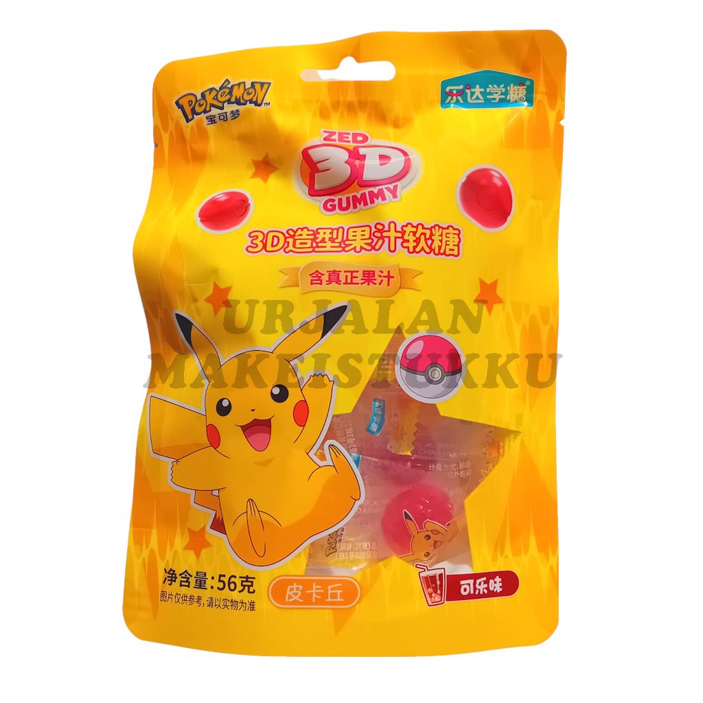 Pokemon Juice 3D Gummy Cola karkki 56g