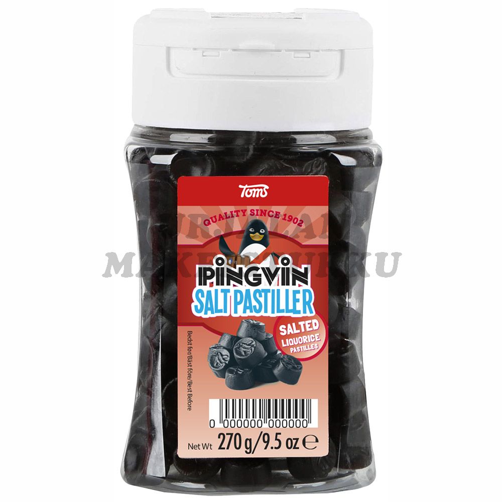 Toms Pingvin Salt Pastiller salmiakki 270g