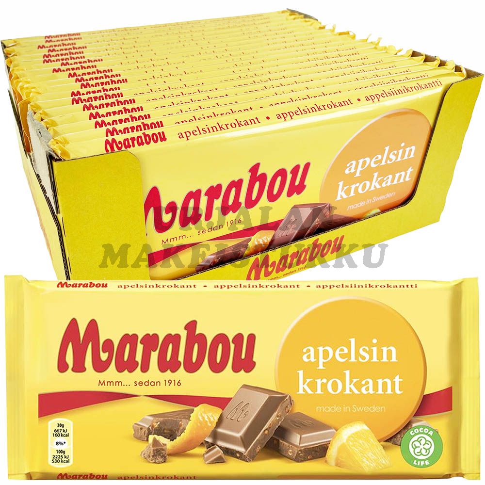 Marabou Apelsin Krokant suklaalevy 200g x 18kpl