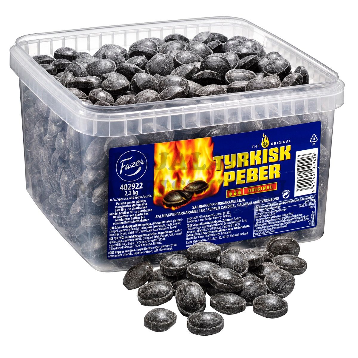 Fazer Tyrkisk Peber Turkinpippuri Salmiakki 2,2 kg