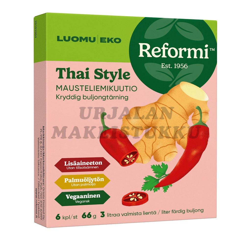 Reformi Luomu mausteliemikuutio thai style 66g 6kpl