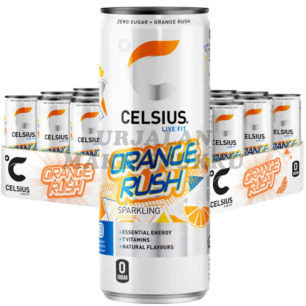 Celsius Orange Rush energiajuoma 355ml x 24kpl