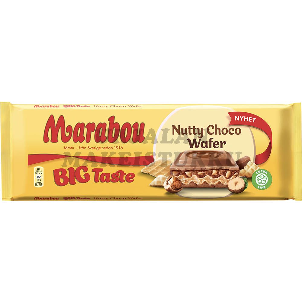 Marabou Big Taste Nutty Choco Wafer suklaalevy 270g