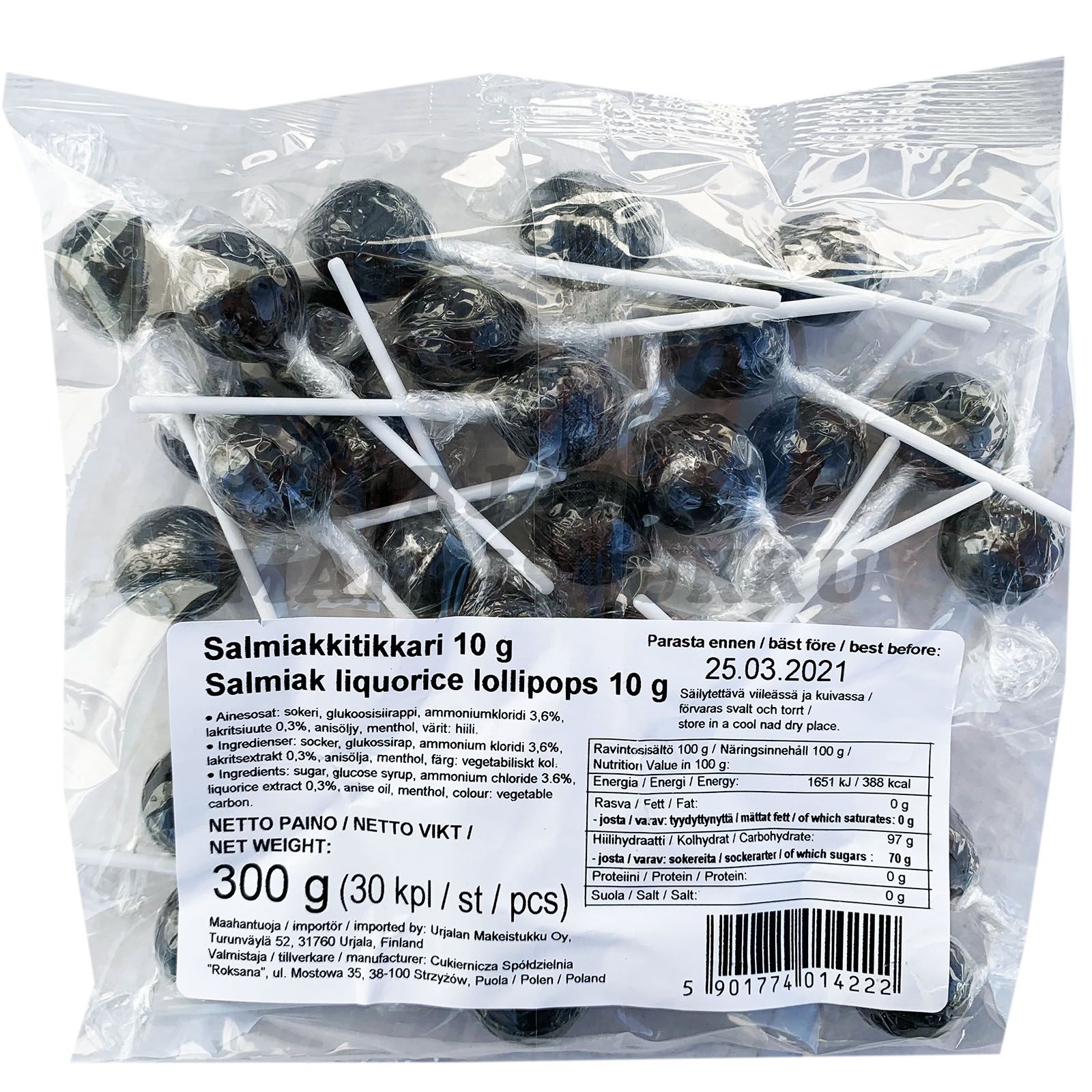 Salmiakkitikkari 10g x 30kpl