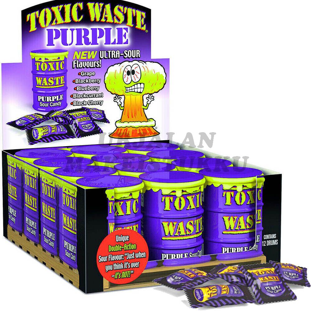 Toxic Waste Purple kirpeät karkit 42g x 12kpl