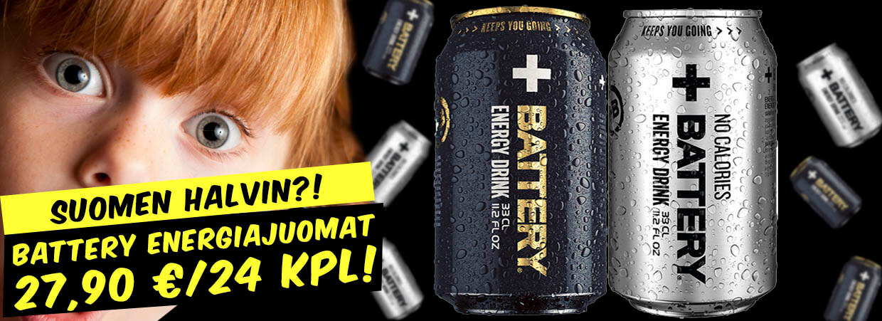 Suomen halvin Battery energiajuoma